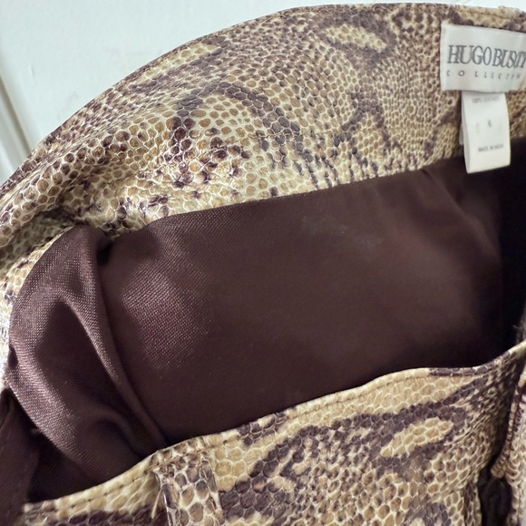 Hugo Buscati Brown and Tan Snake 100% Leather Pants - Picture 6 of 7
